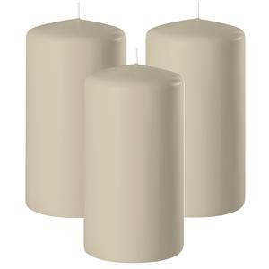 Enlightening Candles Cilinder/stompkaars - 3x - beige - D6 x H10 cm - branduur -
