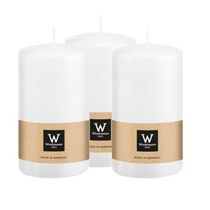 Wiedemann Cilinderkaars/stompkaars - 3x - wit - 12 x 6 cm - 33 branduren -