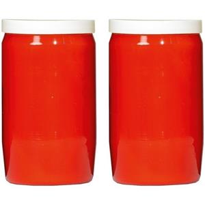 SPAAS Grafkaars/gedenklicht - 2x - rood - 7 x 18 cm - 9 dagen brandtijd -