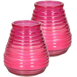 Merkloos Tafelkaars Lowboy - 2x - roze - glas - 9 x 10,5 cm - binnen/buiten -