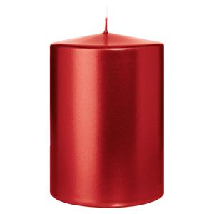 Wiedemann Cilinderkaars/stompkaars groot - metallic rood - 15 x 10 cm - 113 branduren -
