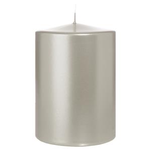 Wiedemann Cilinderkaars/stompkaars groot - metallic zilver - 15 x 10 cm - 113 branduren -