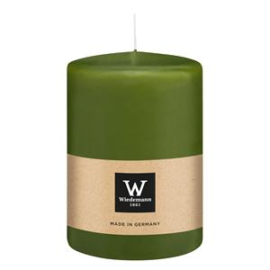 Wiedemann Cilinderkaars/stompkaars groot - olijfgroen - 15 x 10 cm - 113 branduren -
