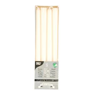 Conpax Candles Dinerkaarsen/kandelaarkaarsen Nordic - 8x stuks - crème wit - Gotisch - 25 cm -