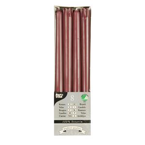 Conpax Candles Dinerkaarsen/kandelaarkaarsen Nordic - 8x stuks - koper bruin - Gotisch - 25 cm -