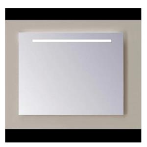 Sanicare Spiegel  Q-Mirrors 60x60 cm PP-Geslepen Vierkant Met Boven & Onder Gezandstraalde Strook LED Warm White en Afstandsbediening incl. ophangmateriaal