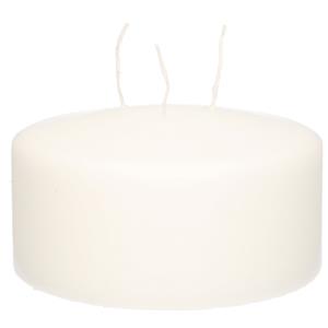 Enlightening Candles Witte multi lonten kaars/mammoetkaars 15 x 8 cm 62 branduren -