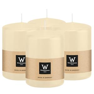 Wiedemann Cilinderkaars/stompkaars - 4x - creme wit - 6 x 8 cm - 29 branduren -