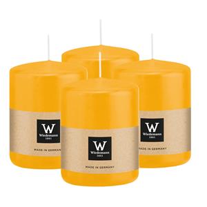 Wiedemann Cilinderkaars/stompkaars - 4x - geel - 6 x 8 cm - 29 branduren -