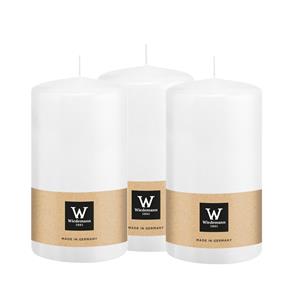 Wiedemann Cilinderkaars/stompkaars - 3x - wit - 13 x 7 cm - 52 branduren -