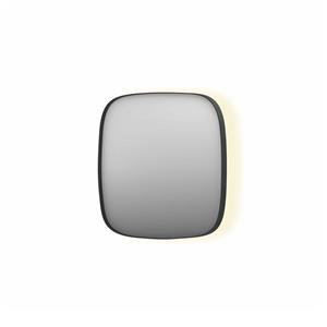 INK Spiegel  SP30 40x4x40 cm incl. Indirect LED-Verlichting Rondom en Spiegelverwarming Mat Zwart