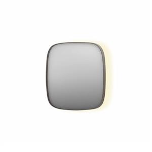 INK Spiegel  SP30 40x4x40 cm incl. Indirect LED-Verlichting Rondom en Spiegelverwarming Geborsteld RVS