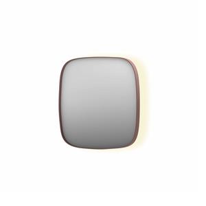 INK Spiegel  SP30 40x4x40 cm incl. Indirect LED-Verlichting Rondom en Spiegelverwarming Geborsteld Koper