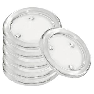Trend Candles Ronde kaarsenhouder/kaars onderzetter - 6x - glas - 14 cm - voor stompkaarsen -