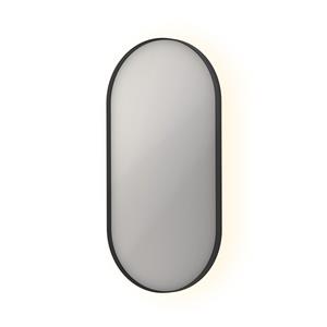 INK Spiegel  SP21 Ovaal In Stalen Kader 40 x 4 x 80 cm Met Color Changing LED Verlichting Mat Zwart