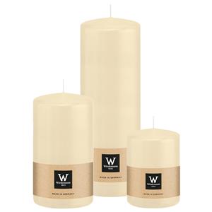 Wiedemann Cilinderkaarsen/stompkaarsen - set van 3 - creme wit - 6x8/7x13/7x20 cm -