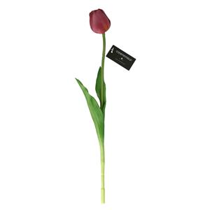 Countryfield Kunstbloem Tulp Tulipa - cm - paars - Real Touch - kunst zijdebloemen -