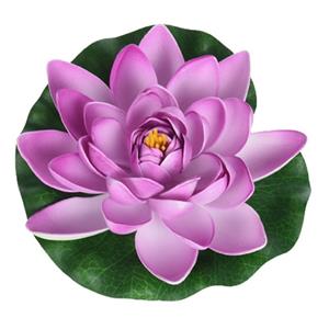 Merkloos 1x Lila paarse drijvende kunst waterlelie bloemen 18 cm -