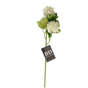 Bellatio Design Kunstbloem Viburnum/sneeuwbal Roseum - 50 cm - creme - losse steel - kunst zijdebloemen -