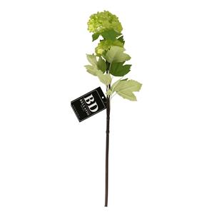 Bellatio Design Kunstbloem Viburnum/sneeuwbal Roseum - 50 cm - groen - losse steel - kunst zijdebloemen -