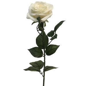 Bellatio Design Kunstbloem Roos Dijon - 64 cm - creme - kunst zijdebloemen -
