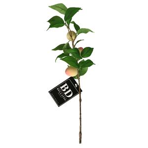 Bellatio Design Kunstbloem fruit tak Perzik - cm - losse steel - kunst zijdebloemen -