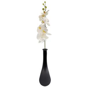 Bellatio Design Kunstbloem Orchidee Milan - creme - 78 cm - losse steel - kunst zijdebloem - Phalaenopsis -