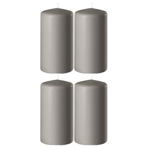 Enlightening Candles 4x Zandgrijze cilinderkaarsen/stompkaarsen 6 x 8 cm 27 branduren -