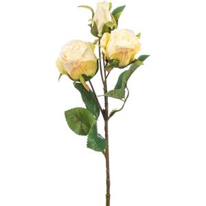 Emerald Kunstbloem Roos tak - cm - creme wit - Kunst zijdebloemen -