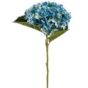 Emerald Kunstbloem Hortensia tak - Annabelle - 52 cm - blauw - Kunst zijdebloem - Hydrangea -
