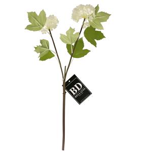 Bellatio Design Kunstbloem Viburnum/sneeuwbal - cm - wit - losse steel - kunst zijdebloemen -