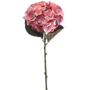 Emerald Kunstbloem Hortensia tak - 50 cm - koraal roze - kunst zijdebloemen - decoratie - hydrangea -