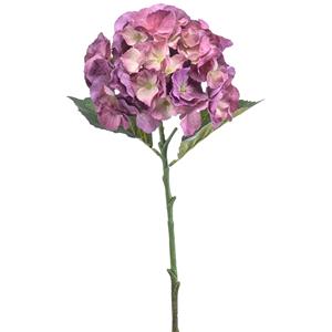 Emerald Kunstbloem Hortensia tak - 50 cm - lila paars - kunst zijdebloemen - decoratie - hydrangea -