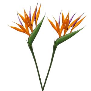 Emerald Kunstbloem Strelitzia - 2x - 65 cm - losse tak - kunst zijdebloem - Paradijsvogelplant - decoratie -
