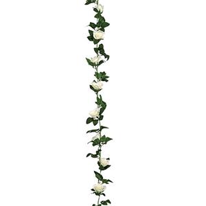 Atmosphera Kunstbloemen slinger rozen - 230 cm - wit - decoratie - versiering -