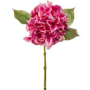 Emerald Kunstbloem Hortensia tak - Challenge - 47 cm - fuchsia - kunst zijdebloem - Hydrangea -