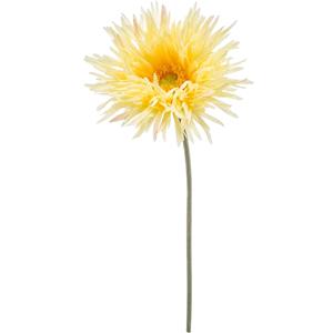 Emerald Kunstbloem Gerbera spider - 70 cm - zacht geel - Real Touch - kunst zijdebloemen -