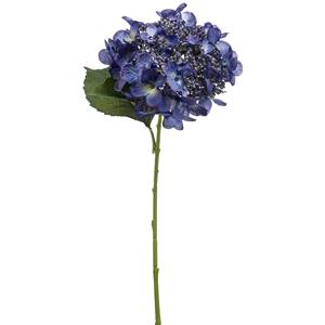 Emerald Kunstbloem Hortensia tak - 50 cm - donker blauw - kunst zijdebloem - Hydrangea - decoratie bloem -