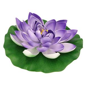 Merkloos Drijvende waterlelie - 1x - lila paars - kunststof - 26 cm -