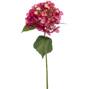 Emerald Kunstbloem Hortensia tak - 50 cm - fuchsia - kunst zijdebloem - Hydrangea - decoratie bloem -