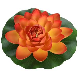 Merkloos Drijvende waterlelie - 1x - oranje - kunststof - 26 cm -
