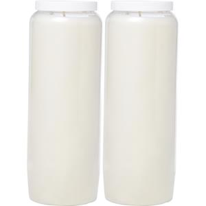 Enlightening Candles Grafkaars/gedenklicht - 2x - Wit - 7 x 20 cm - 216 branduur - 9 dagen -