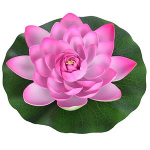 Merkloos Drijvende waterlelie - 1x - roze - kunststof - 26 cm -