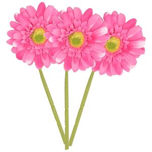 DK Design Kunstbloem Gerbera - 3x - 72 cm - fuchsia - Real Touch - kunst zijdebloemen -