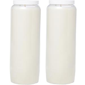 Enlightening Candles Grafkaars/gedenklicht - Set van 2x stuks - Wit - 7 x 20 cm - 216 branduur - 9 dagen -