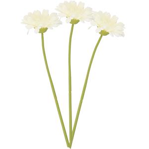 DK Design Kunstbloem Gerbera - 3x - 72 cm - wit - Real Touch - kunst zijdebloemen -