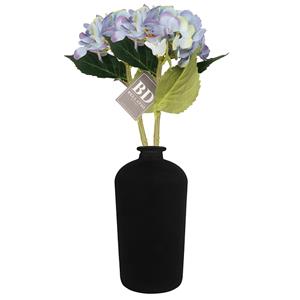 Bellatio Design Kunstbloem Hortensia tak - 2x - blauw - cm - losse steel - Kunst zijdebloemen - hydrangea -