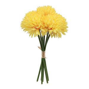 Chaks Kunstbloemen boeket dahlia - geel - 26 cm - bloemstuk - onderhoudsvrij -