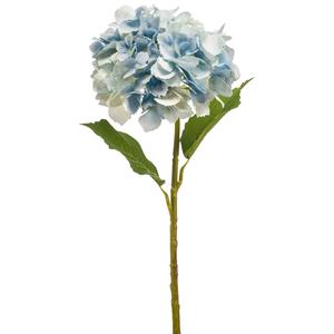 Emerald Kunstbloem Hortensia tak - 52 cm - licht blauw - Real Touch - hydrangea - kunst zijdebloemen -