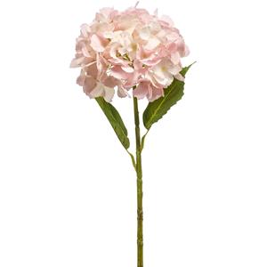 Emerald Kunstbloem Hortensia tak - 52 cm - licht roze - Real Touch - hydrangea - kunst zijdebloemen -